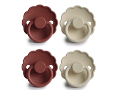 FRIGG baked clay/cream pacifier Daisy silicone (4-pack)